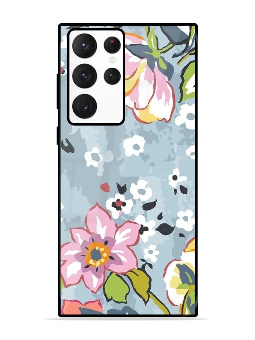 Floral Fantasy Glossy Soft Edge Case for Samsung Galaxy S22 Ultra Chachhi