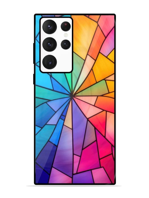 Stained Glass Kaleidoscope Of Colors Glossy Soft Edge Case for Samsung Galaxy S22 Ultra Chachhi