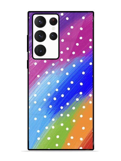 Rainbow Polka Dot Dream Glossy Soft Edge Case for Samsung Galaxy S22 Ultra Chachhi