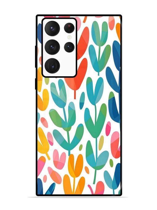 Rainbow Of Blooms Glossy Soft Edge Case for Samsung Galaxy S22 Ultra Chachhi