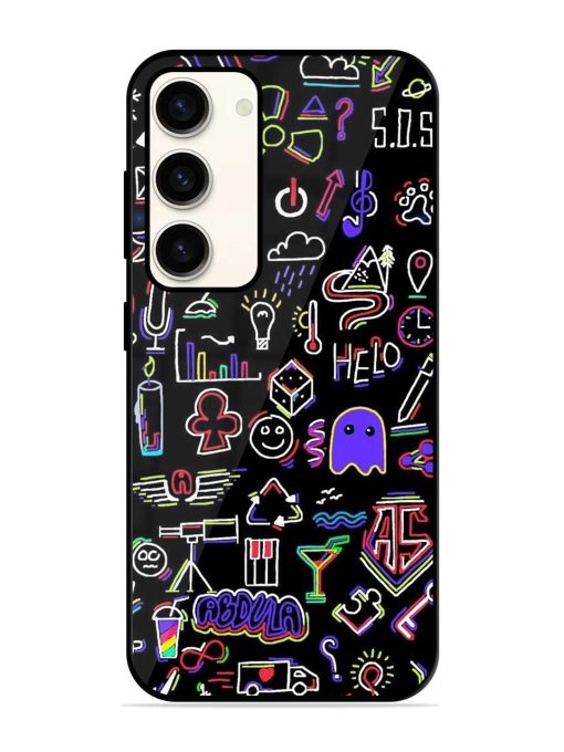 Neon Doodle Glossy Soft Edge Case for Samsung Galaxy S23 (5G) Chachhi