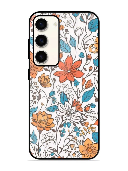 Floral Symphony Glossy Soft Edge Case for Samsung Galaxy S23 (5G) Chachhi