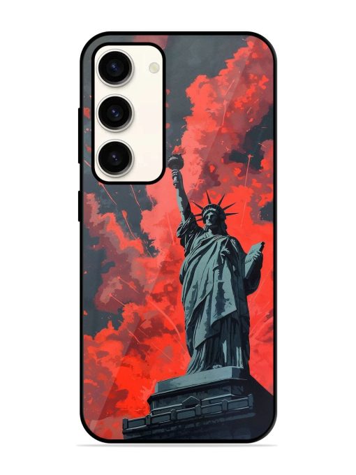 Lady Liberty'S Firework Finale Glossy Soft Edge Case for Samsung Galaxy S23 (5G) Chachhi