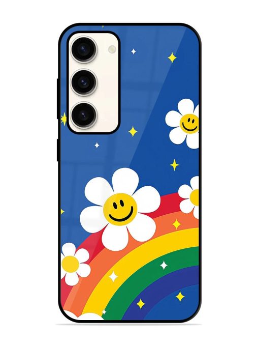 Happy Daisies And Rainbow Sky Glossy Soft Edge Case for Samsung Galaxy S23 (5G) Chachhi