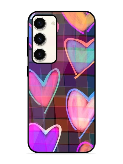 Neon Hearts Glossy Soft Edge Case for Samsung Galaxy S23 (5G) Chachhi