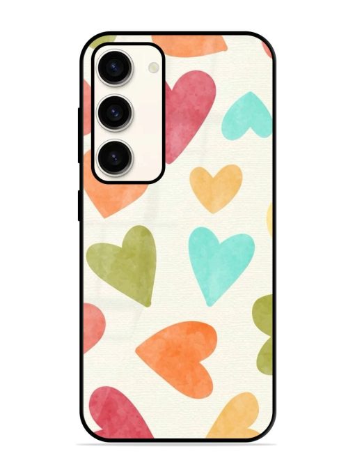 Watercolor Hearts Glossy Soft Edge Case for Samsung Galaxy S23 (5G)