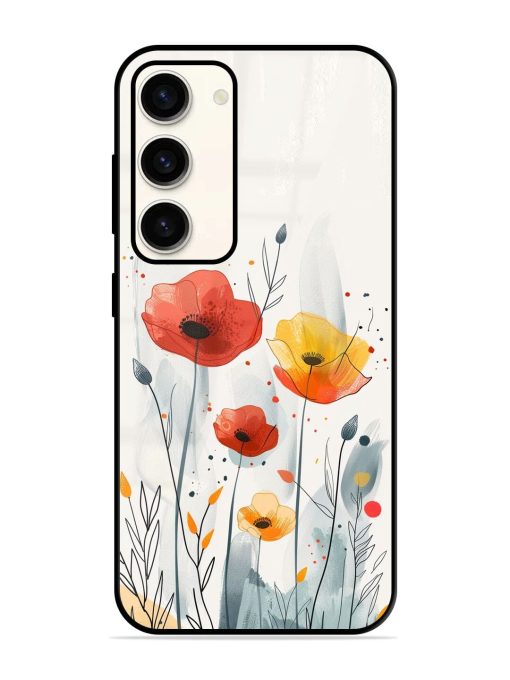 Poppy Fields Glossy Soft Edge Case for Samsung Galaxy S23 (5G) Chachhi