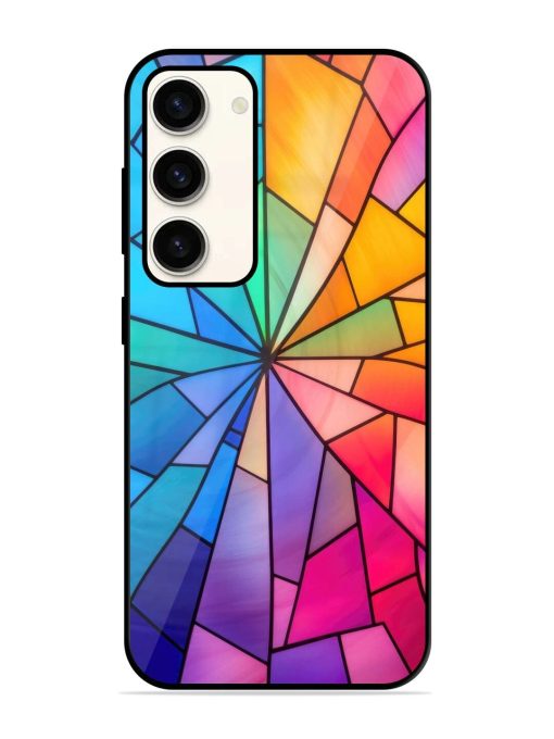 Stained Glass Kaleidoscope Of Colors Glossy Soft Edge Case for Samsung Galaxy S23 (5G) Chachhi