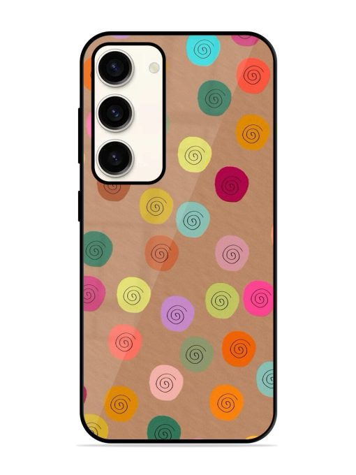 Swirly Dots On Kraft Glossy Soft Edge Case for Samsung Galaxy S23 (5G) Chachhi