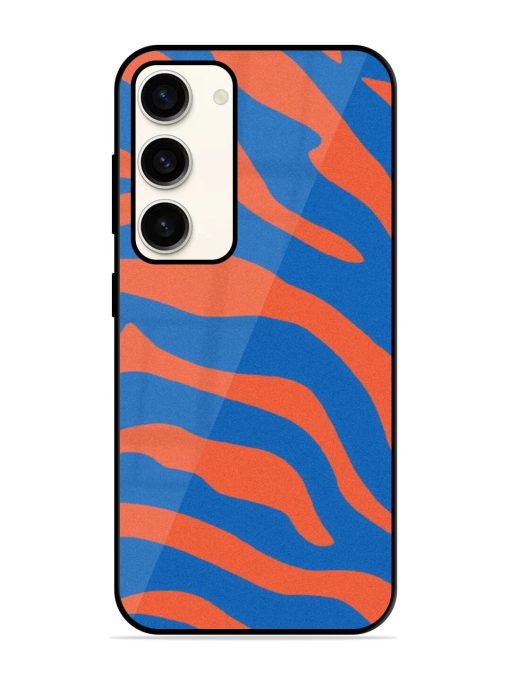 Zebra Stripes In Blue And Orange Glossy Soft Edge Case for Samsung Galaxy S23 (5G) Chachhi