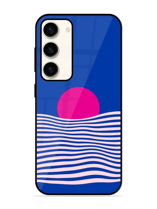 Pink Sunset Over Blue Waves Glossy Soft Edge Case for Samsung Galaxy S23 (5G) Chachhi