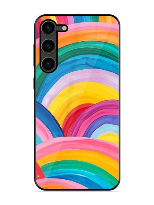 Rainbow Symphony Glossy Soft Edge Case for Samsung Galaxy S23 Plus (5G) Chachhi