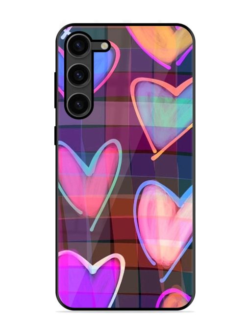 Neon Hearts Glossy Soft Edge Case for Samsung Galaxy S23 Plus (5G) Chachhi