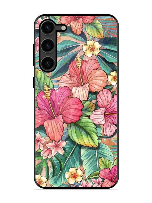 Tropical Tapestry Glossy Soft Edge Case for Samsung Galaxy S23 Plus (5G) Chachhi