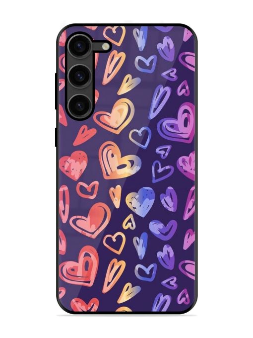 Rainbow Hearts Glossy Soft Edge Case for Samsung Galaxy S23 Plus (5G) Chachhi