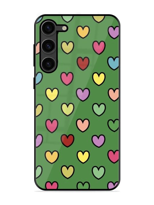 Rainbow Heart Parade Glossy Soft Edge Case for Samsung Galaxy S23 Plus (5G) Chachhi