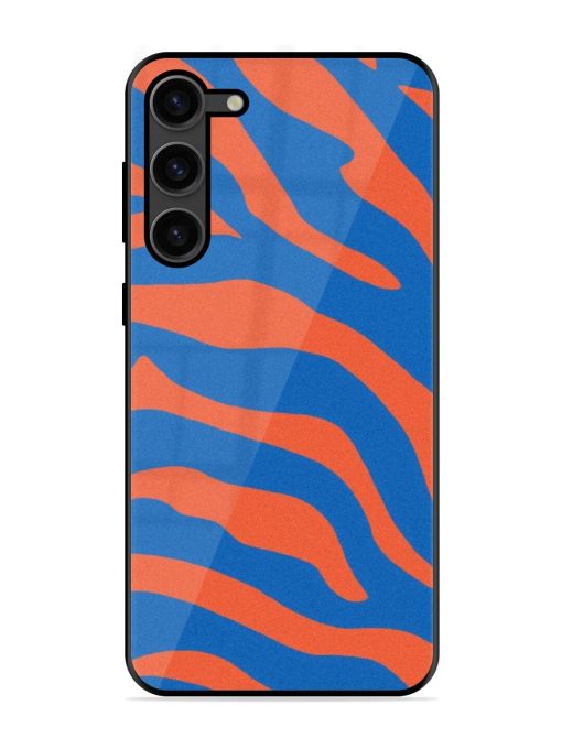 Zebra Stripes In Blue And Orange Glossy Soft Edge Case for Samsung Galaxy S23 Plus (5G) Chachhi