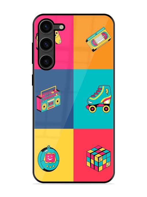 90S Throwback Grid Glossy Soft Edge Case for Samsung Galaxy S23 Plus (5G) Chachhi