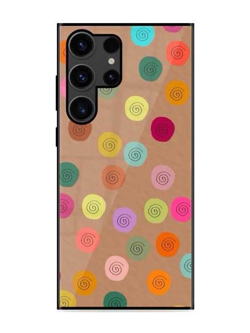 Swirly Dots On Kraft Glossy Soft Edge Case for Samsung Galaxy S23 Ultra Chachhi