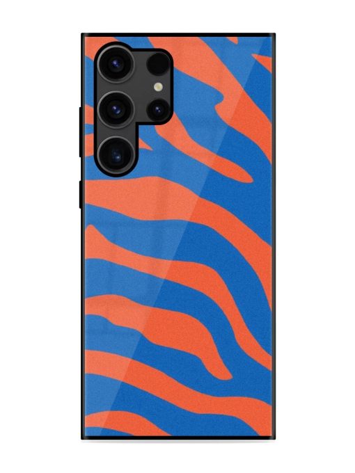 Zebra Stripes In Blue And Orange Glossy Soft Edge Case for Samsung Galaxy S23 Ultra Chachhi