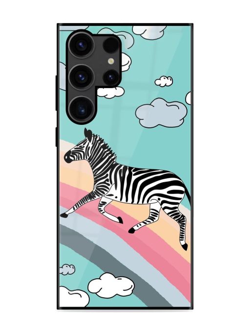 Zebra On A Rainbow Glossy Soft Edge Case for Samsung Galaxy S23 Ultra Chachhi