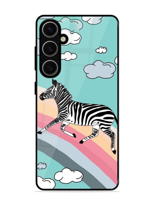 Zebra On A Rainbow Glossy Soft Edge Case for Samsung Galaxy S24 Plus (5G) Chachhi