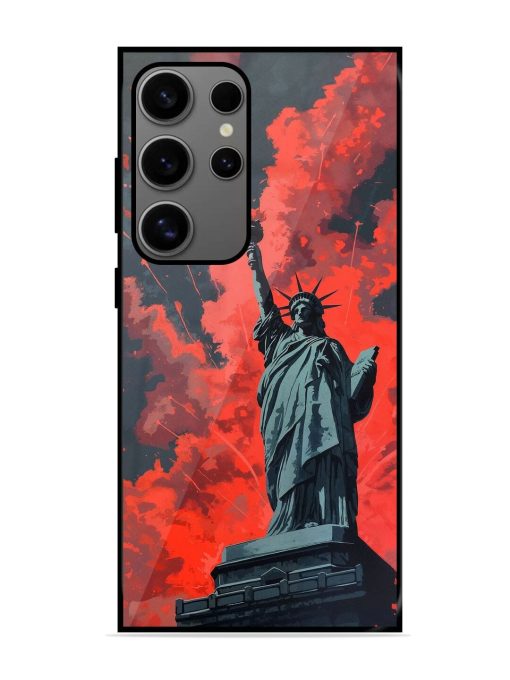 Lady Liberty'S Firework Finale Glossy Soft Edge Case for Samsung Galaxy S24 Ultra (5G) Chachhi