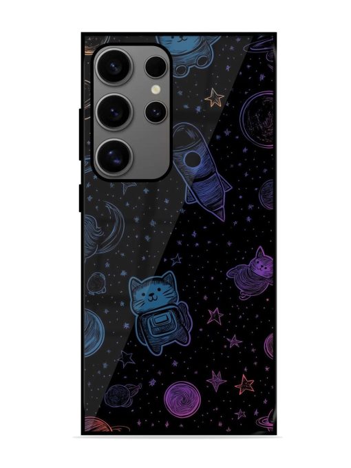 Cosmic Cat Chaos Glossy Soft Edge Case for Samsung Galaxy S24 Ultra (5G) Chachhi