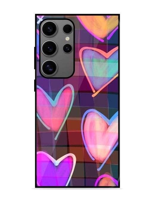 Neon Hearts Glossy Soft Edge Case for Samsung Galaxy S24 Ultra (5G) Chachhi