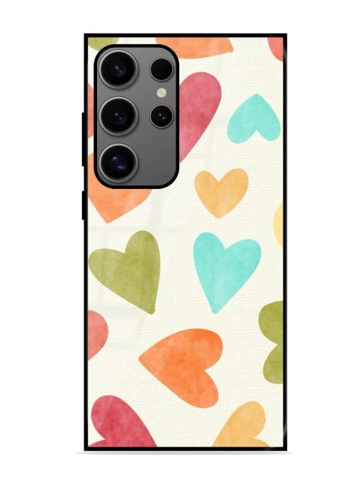 Watercolor Hearts Glossy Soft Edge Case for Samsung Galaxy S24 Ultra (5G) Chachhi