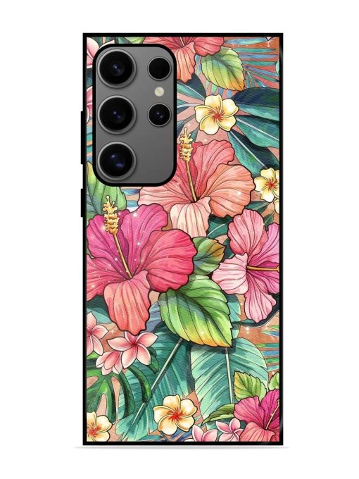 Tropical Tapestry Glossy Soft Edge Case for Samsung Galaxy S24 Ultra (5G) Chachhi