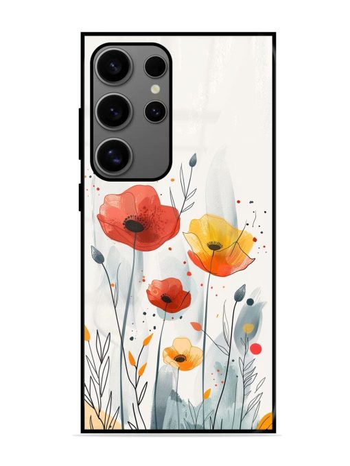 Poppy Fields Glossy Soft Edge Case for Samsung Galaxy S24 Ultra (5G) Chachhi