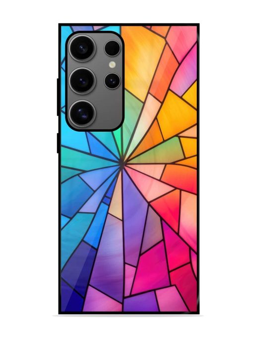 Stained Glass Kaleidoscope Of Colors Glossy Soft Edge Case for Samsung Galaxy S24 Ultra (5G) Chachhi