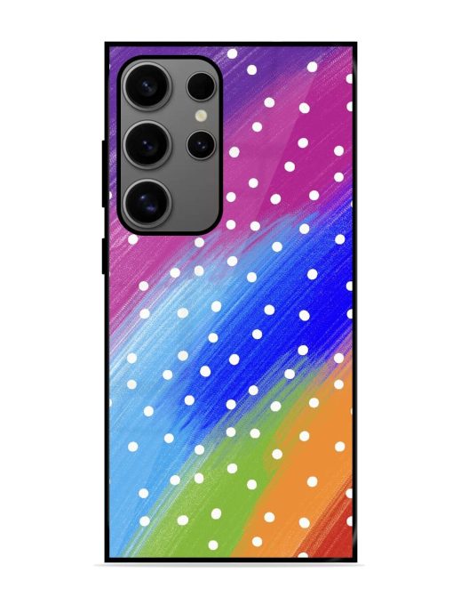 Rainbow Polka Dot Dream Glossy Soft Edge Case for Samsung Galaxy S24 Ultra (5G) Chachhi