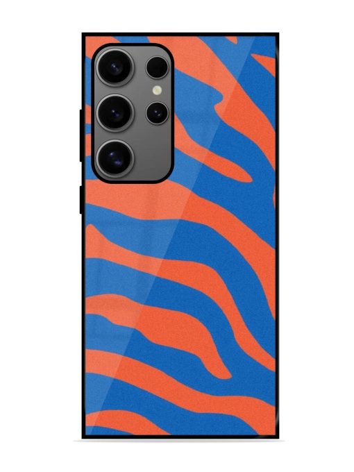 Zebra Stripes In Blue And Orange Glossy Soft Edge Case for Samsung Galaxy S24 Ultra (5G) Chachhi