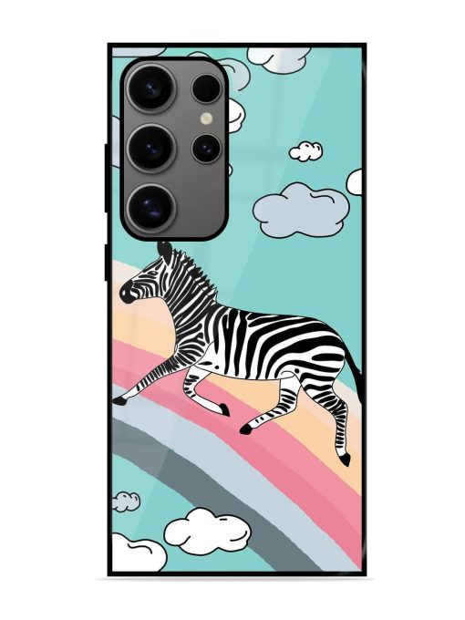 Zebra On A Rainbow Glossy Soft Edge Case for Samsung Galaxy S24 Ultra (5G) Chachhi