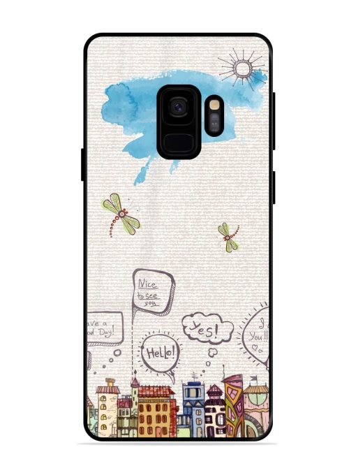 Doodle City Glossy Soft Edge Case for Samsung Galaxy S9 Chachhi