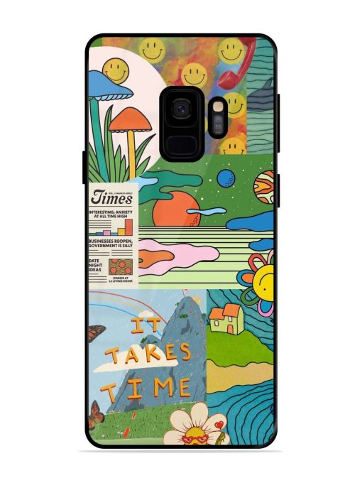 Groovy Vibes Glossy Soft Edge Case for Samsung Galaxy S9 Chachhi