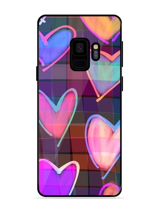 Neon Hearts Glossy Soft Edge Case for Samsung Galaxy S9 Chachhi