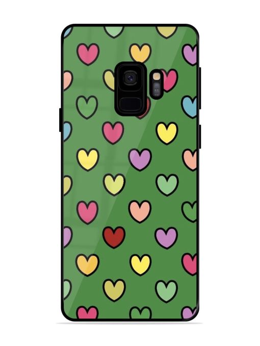 Rainbow Heart Parade Glossy Soft Edge Case for Samsung Galaxy S9 Chachhi