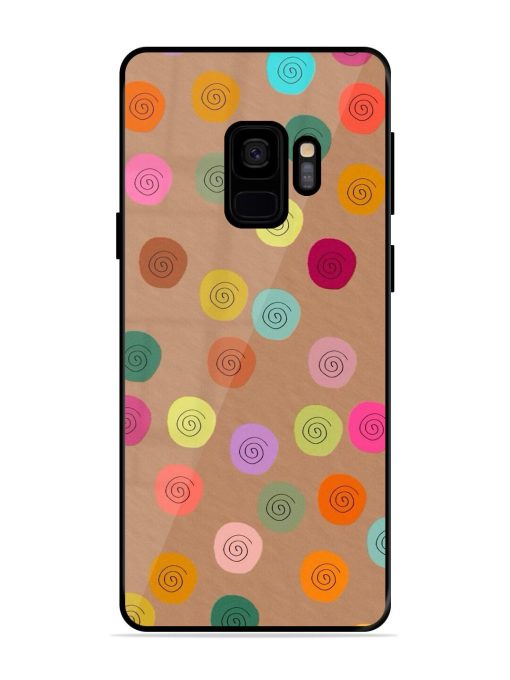 Swirly Dots On Kraft Glossy Soft Edge Case for Samsung Galaxy S9 Chachhi