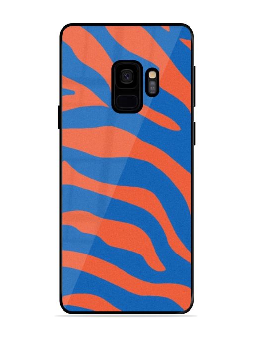 Zebra Stripes In Blue And Orange Glossy Soft Edge Case for Samsung Galaxy S9 Chachhi