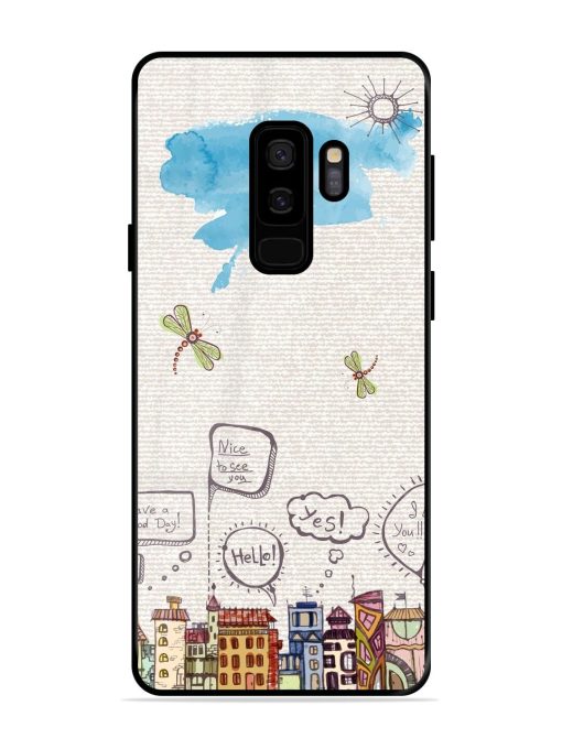 Doodle City Glossy Soft Edge Case for Samsung Galaxy S9 Plus Chachhi