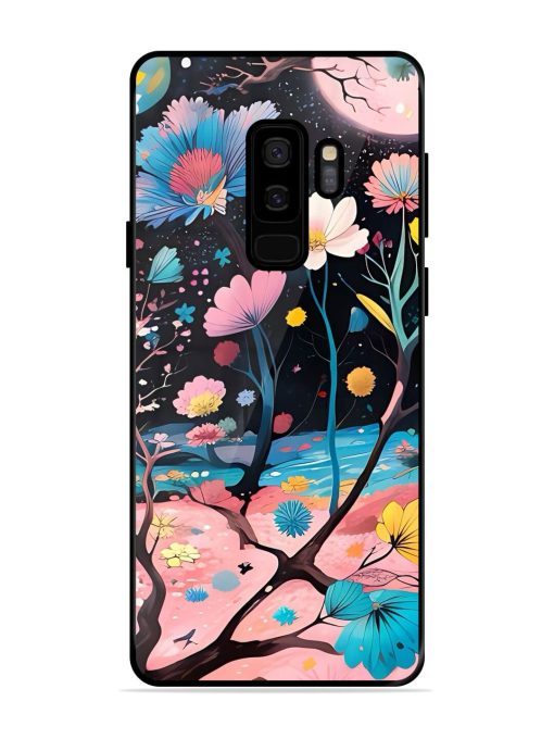 Cosmic Bloom Glossy Soft Edge Case for Samsung Galaxy S9 Plus Chachhi