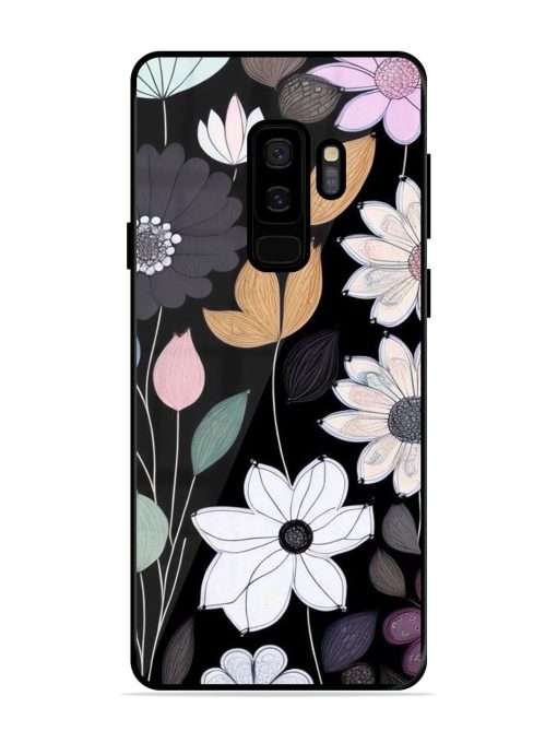 Whimsical Blooms On Black Glossy Soft Edge Case for Samsung Galaxy S9 Plus Chachhi