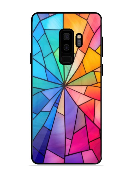 Stained Glass Kaleidoscope Of Colors Glossy Soft Edge Case for Samsung Galaxy S9 Plus Chachhi