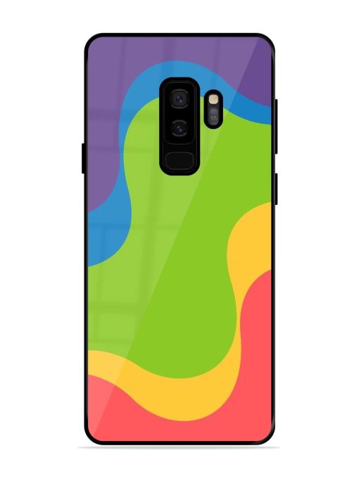 Wavy Rainbow Wonderland Glossy Soft Edge Case for Samsung Galaxy S9 Plus Chachhi