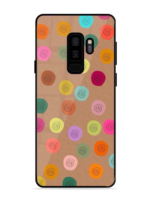 Swirly Dots On Kraft Glossy Soft Edge Case for Samsung Galaxy S9 Plus Chachhi