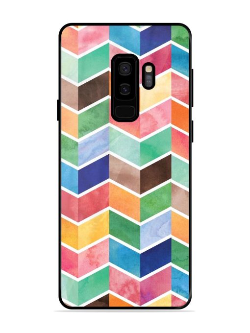 Watercolor Chevron Whimsy Glossy Soft Edge Case for Samsung Galaxy S9 Plus Chachhi