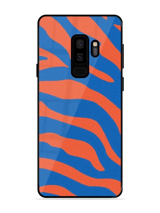 Zebra Stripes In Blue And Orange Glossy Soft Edge Case for Samsung Galaxy S9 Plus Chachhi